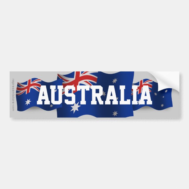 Australia Waving Flag Bumper Sticker (Front)