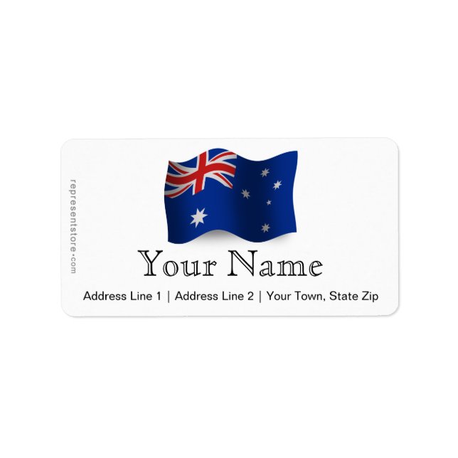 Australia Waving Flag Label (Front)