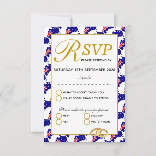 AUSTRALIA Wedding RSVP Response Card