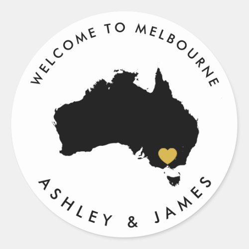 Australia Wedding Welcome Sticker for Box Bag