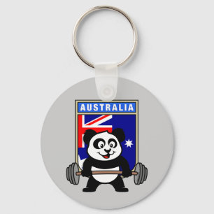 Australia Weightlifting Panda Keychain