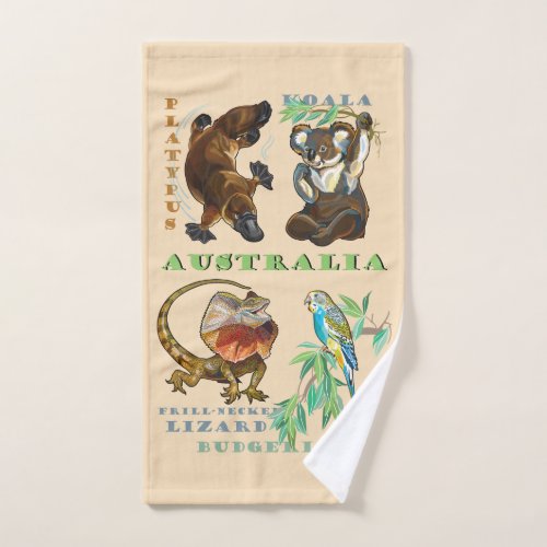 Australia wildlife bath towel set
