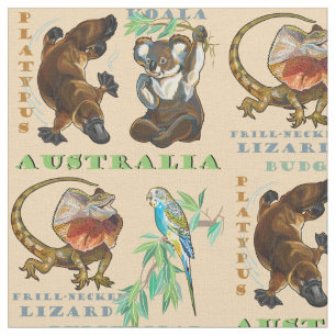 Australia wildlife fabric