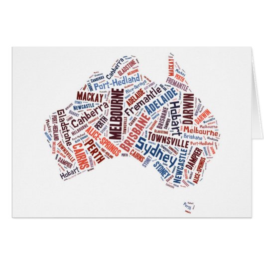 Australia Word Art Cards (Front Horizontal)