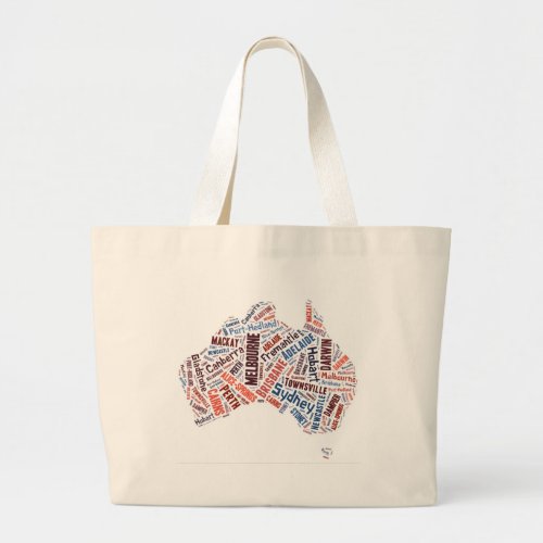 Australia Word Art Large Tote Bag