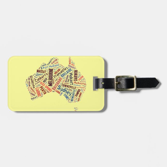 Australia Word Art Luggage Tag (Front Horizontal)