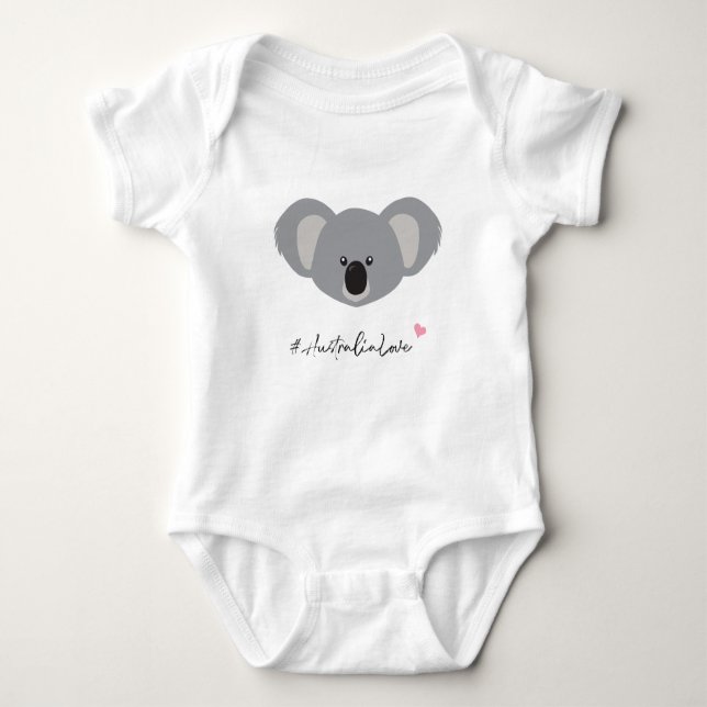 #AustraliaLove Koala illustration for Charity Baby Bodysuit (Front)