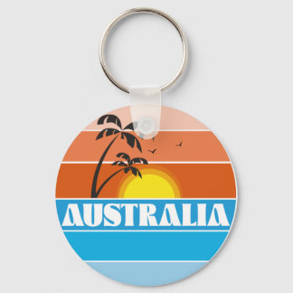 Australian 80s sunset retro logo metal print class keychain