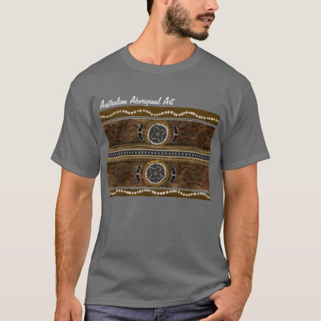 Australian Aboriginal Art - Food Gathering T-Shirt (Front)