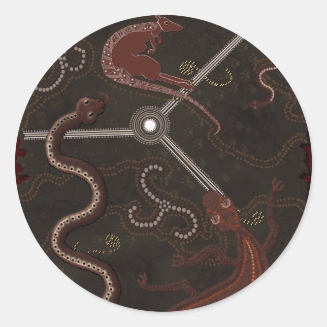 Australian Aboriginal Art Gift Classic Round Sticker (Front)