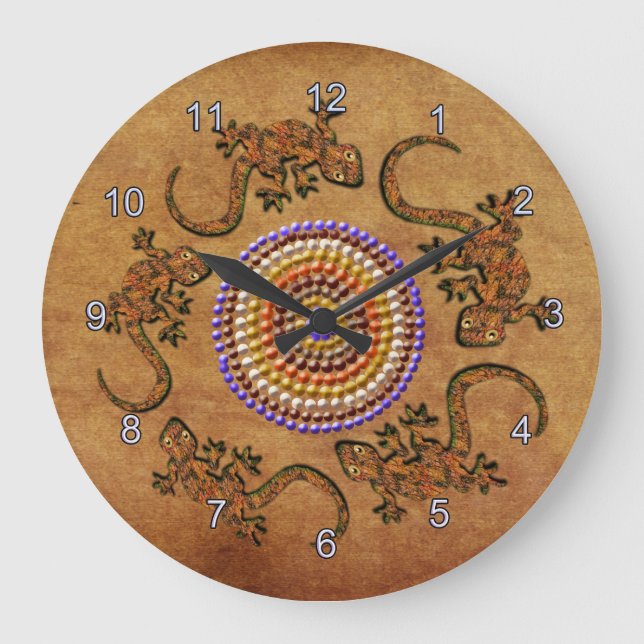 Australian Aboriginal Art Gift Large Clock (Front)