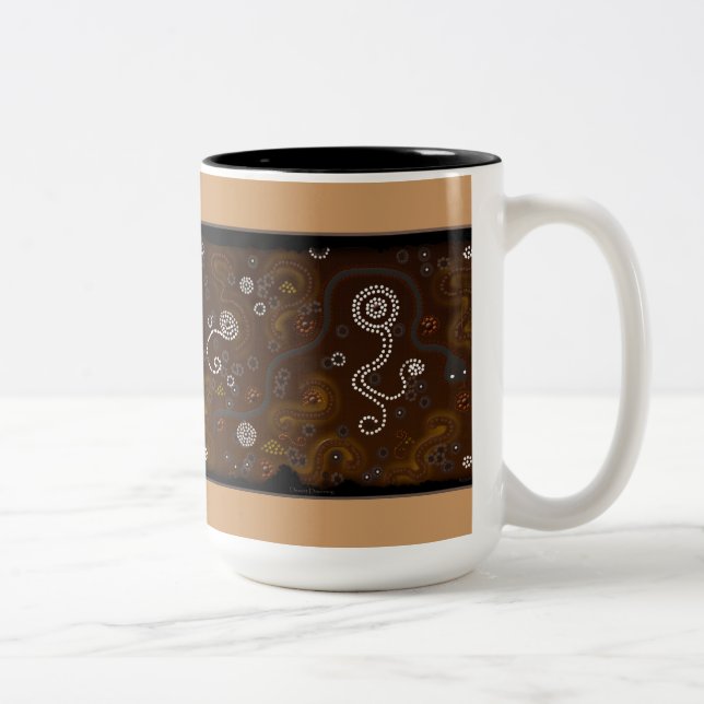 Australian Aboriginal Art Gift Two-Tone Coffee Mug (Right)