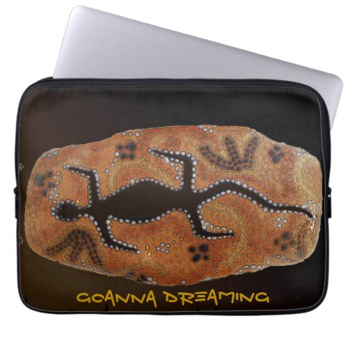 Australian Aboriginal Art Goanna  Animal Tracks Laptop Sleeve