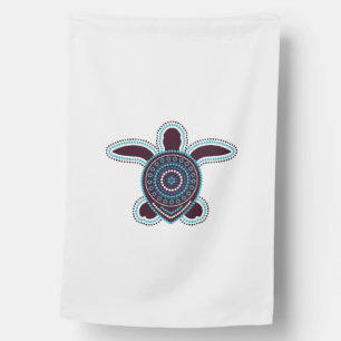 Australian Aboriginal Art Turtle House Flag