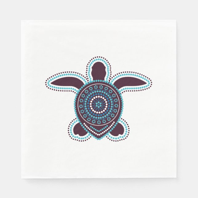 Australian Aboriginal Art Turtle Napkins (Front)