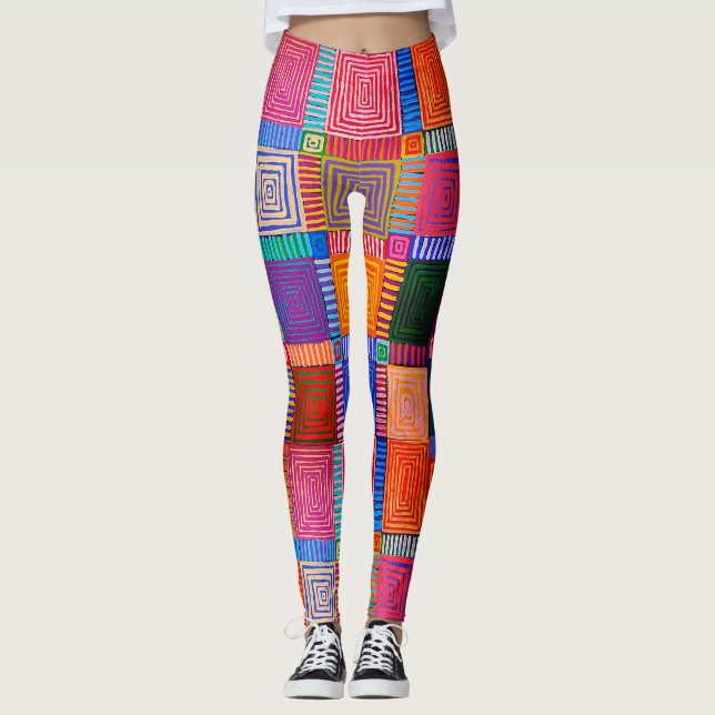 Australian Aboriginal Artists Boutique designer Leggings (Front)