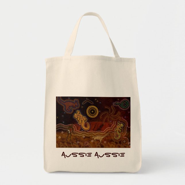 Australian Aboriginal Aussie Desert Art Bag (Front)