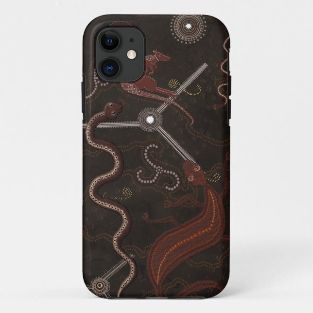 Australian Aboriginal Desert Wildlife Art Case-Mate iPhone Case (Back)