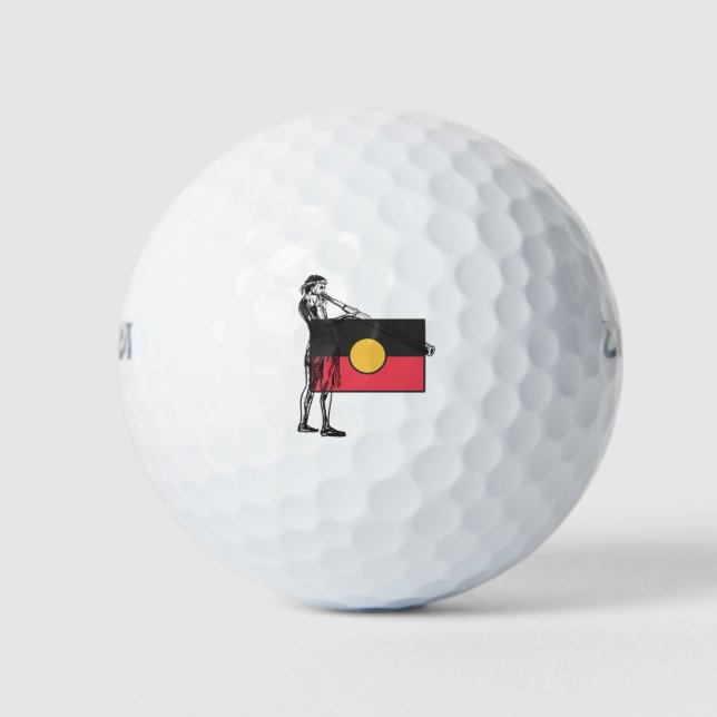 Australian Aboriginal Flag And Aborigin Golf Balls (Front)