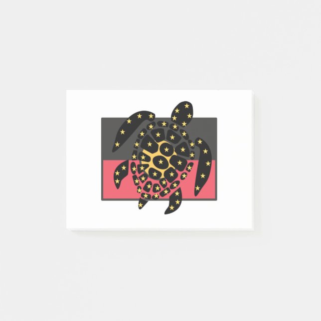 Australian Aboriginal Flag And Sea Turtle Post-it Notes (Front)
