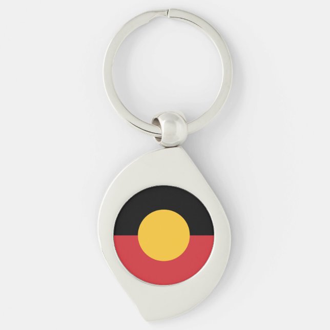 Australian Aboriginal flag  Keychain (Front)
