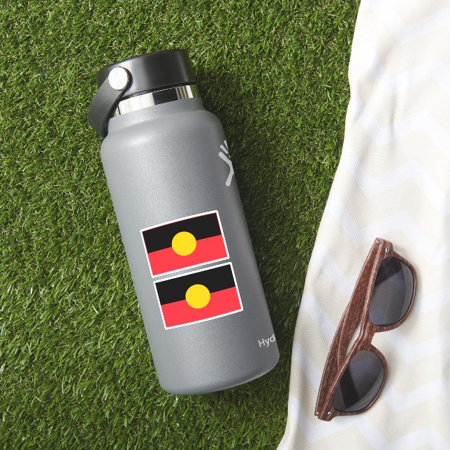 Australian Aboriginal flag  Sticker (HydroFlask Insitu)