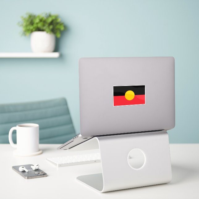 Australian Aboriginal flag  Sticker (Laptop On Desk)