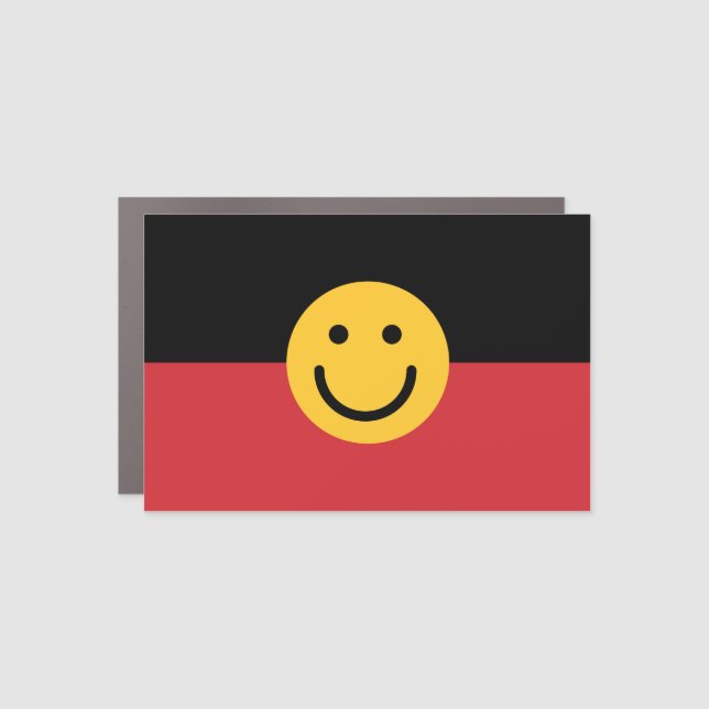 Australian Aboriginal flag with Smile face Car Magnet (Front)