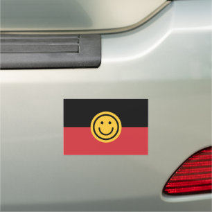 Australian Aboriginal flag with Smile face Car Magnet