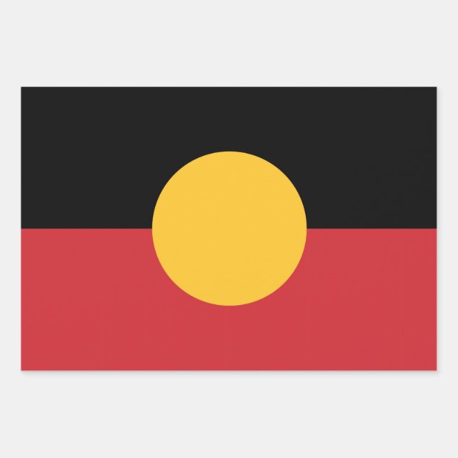 Australian Aboriginal flag  Wrapping Paper Sheets (Front)