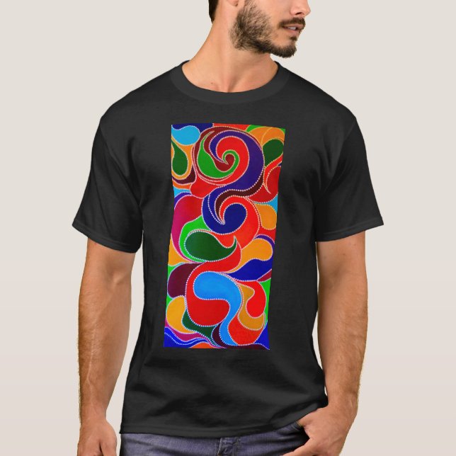 Australian Aboriginal Rainbow Dreamtime Mans T-S T-Shirt (Front)