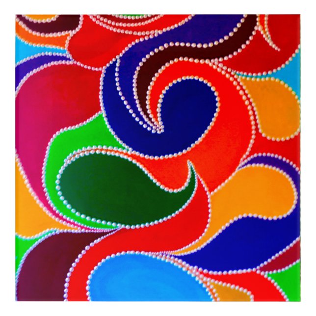 Australian Aboriginal Rainbow Dreamtime Print Acrylic Print (Front)