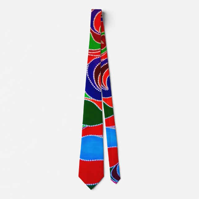 Australian Aboriginal Rainbow Dreamtime Tie (Front)