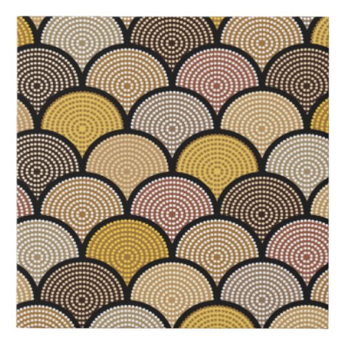 Australian aboriginal seamless vintage pattern wit faux canvas print