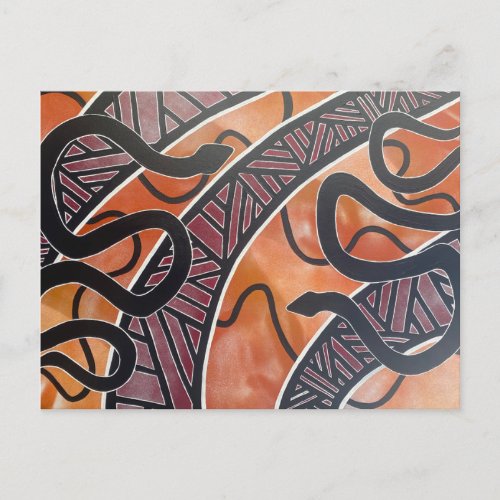 Australian Aboriginal snake post card