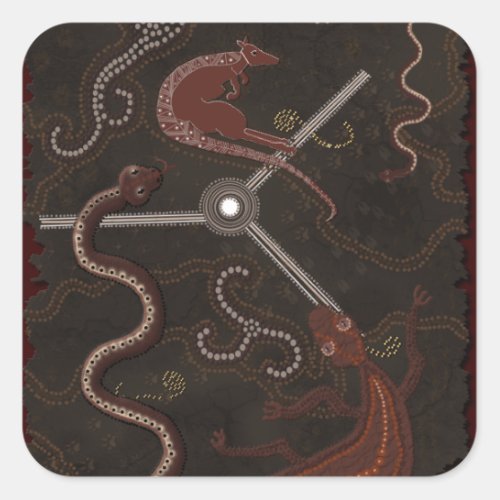 Australian Aboriginal Style Desert Art Stickers