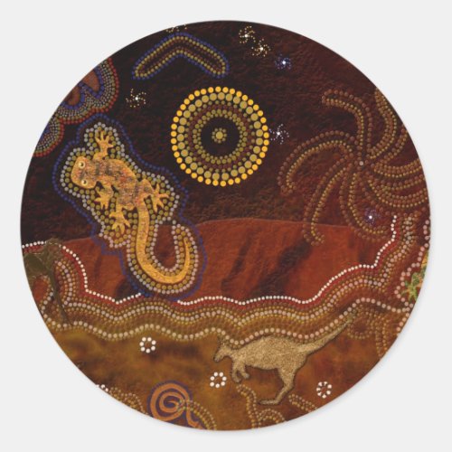 Australian Aboriginal Style Desert Art Stickers