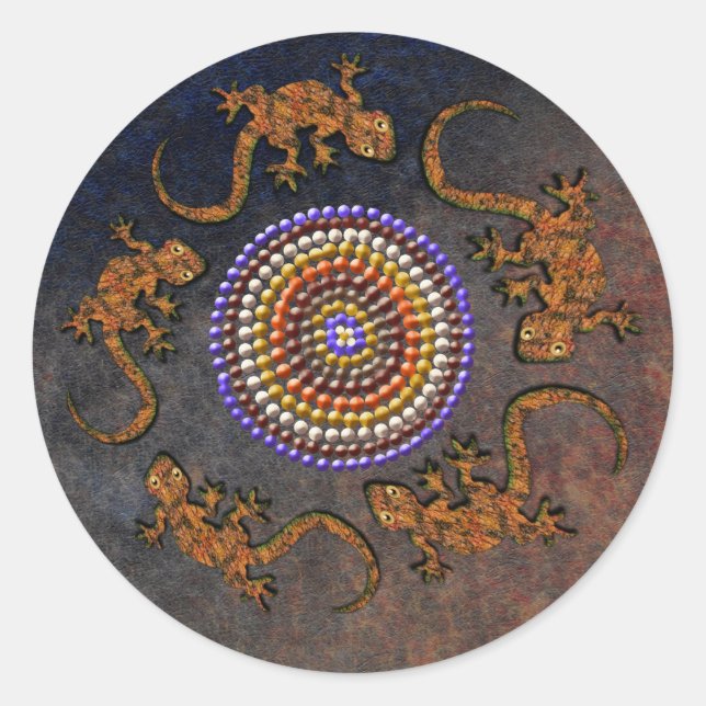 Australian Aboriginal Style Desert Art Stickers (Front)