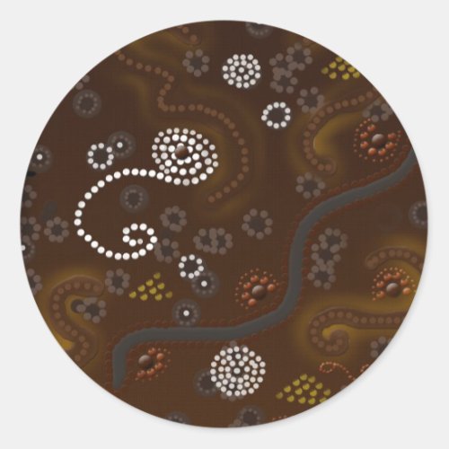 Australian Aboriginal Style Desert Art Stickers