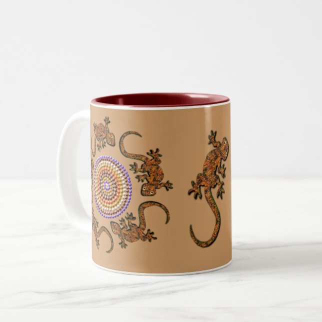 Australian Aboriginal Style Desert Art Two-Tone Coffee Mug | Zazzle