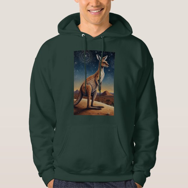 Australian Aboriginal-themed Kangaroo Scene Hoodie (Front)