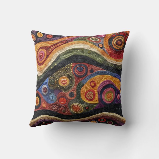 Australian Aboriginal Throw Pillow (Back)