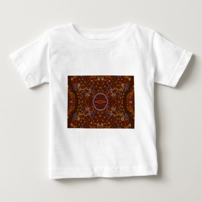 Australian Aborigine Walkabout with Animal Tracks Baby T-Shirt (Front)