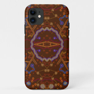 Australian Aborigine Walkabout with Animal Tracks iPhone 11 Case