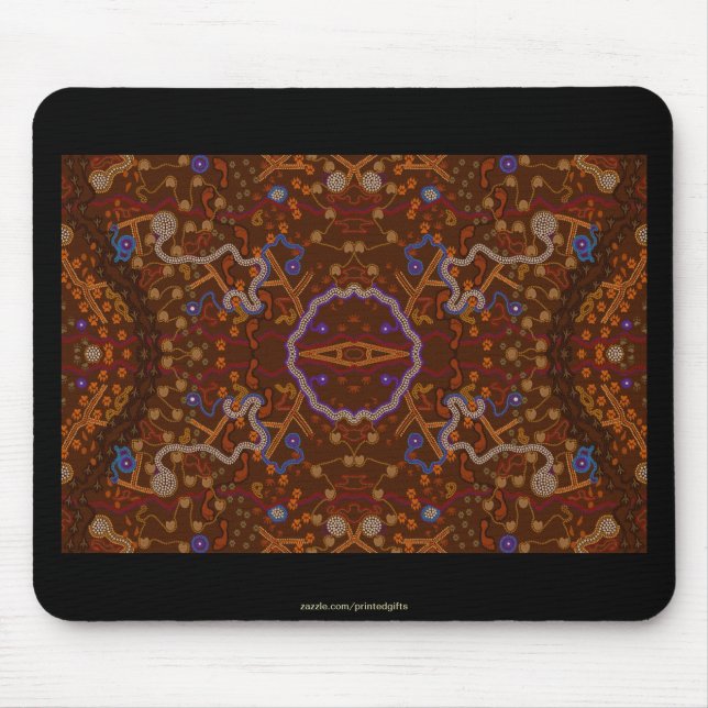 Australian Aborigine Walkabout with Animal Tracks Mouse Pad (Front)