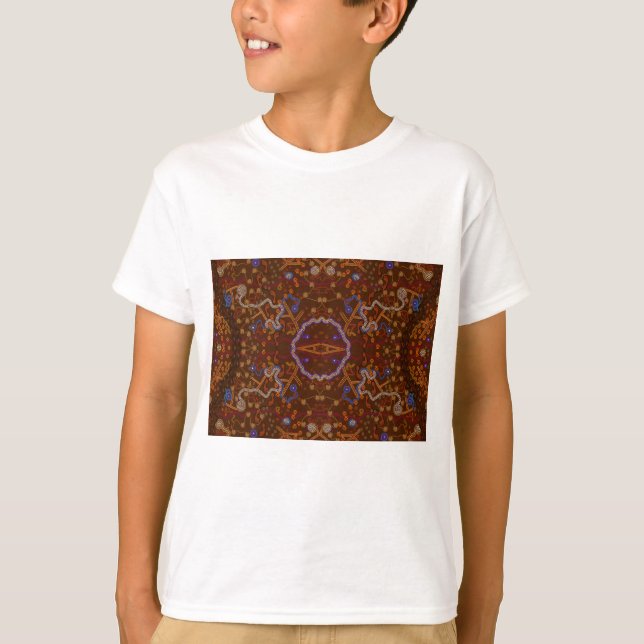 Australian Aborigine Walkabout with Animal Tracks T-Shirt (Front)