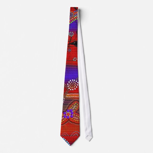Australian Aborigine Walkabout with Animal Tracks Tie (Front)