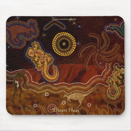 Australian Aborigines Hunting Kangaroo  Geckos Mouse Pad