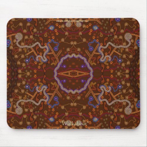 Australian Aborigines Walkabout with Animal Tracks Mouse Pad