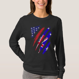 Australian American Grown Flag USA Patriot Heritag T-Shirt